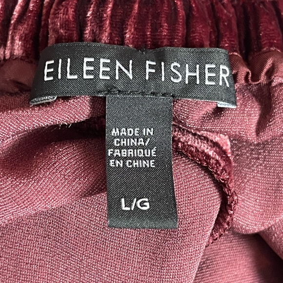 Eileen Fisher Cranberry‎ Velvet Pants Size Large - Picture 5 of 7